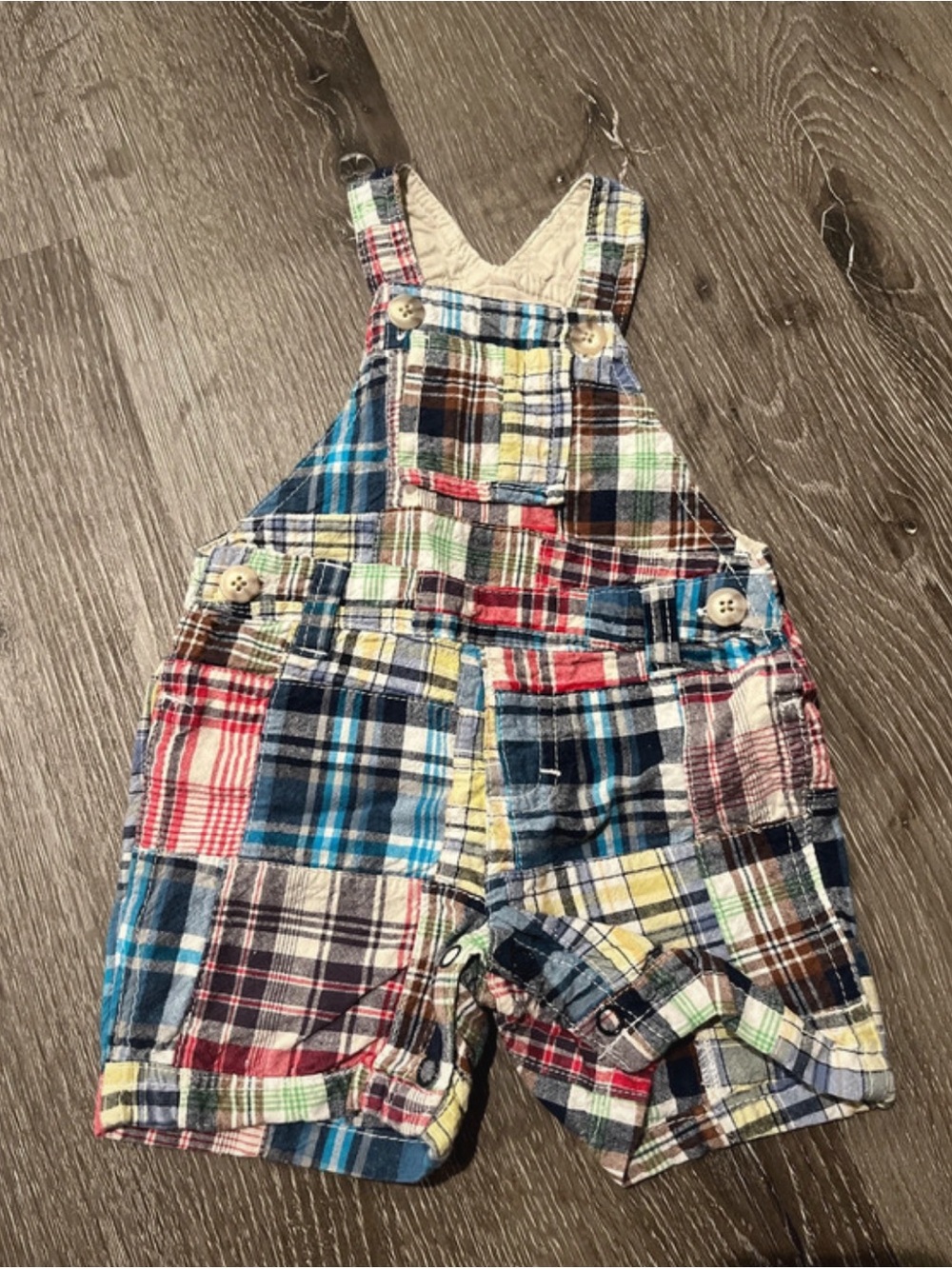 Boys 0/3month plaid overalls